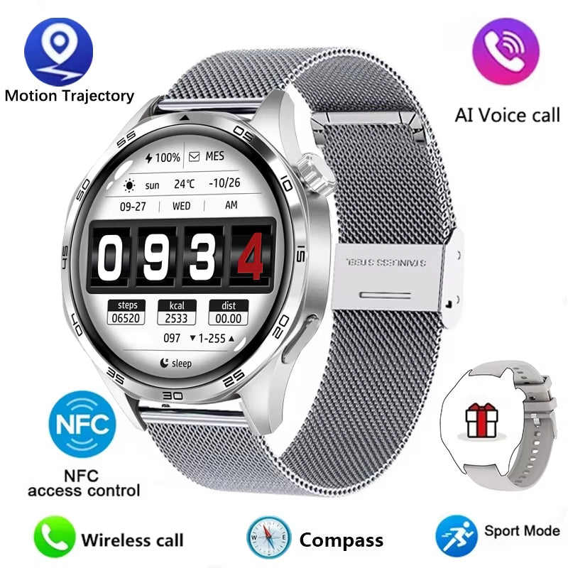 Watch 5 Pro Smartwatch (2024) – Men's smartwatch featuring an AMOLED HD screen, Bluetooth calling, GPS tracking, NFC, heart rate monitor, and compass.
