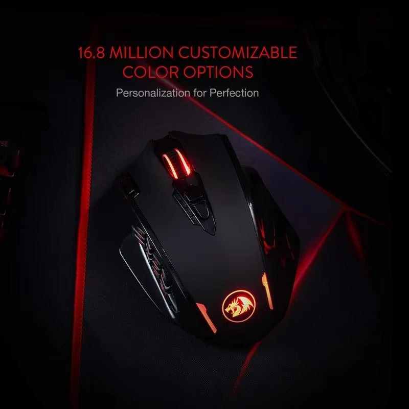⚡ M913 High-Performance Gaming Mouse – 16 Programmable Buttons, 16000 DPI, Wired + 2.4GHz Wireless, RGB