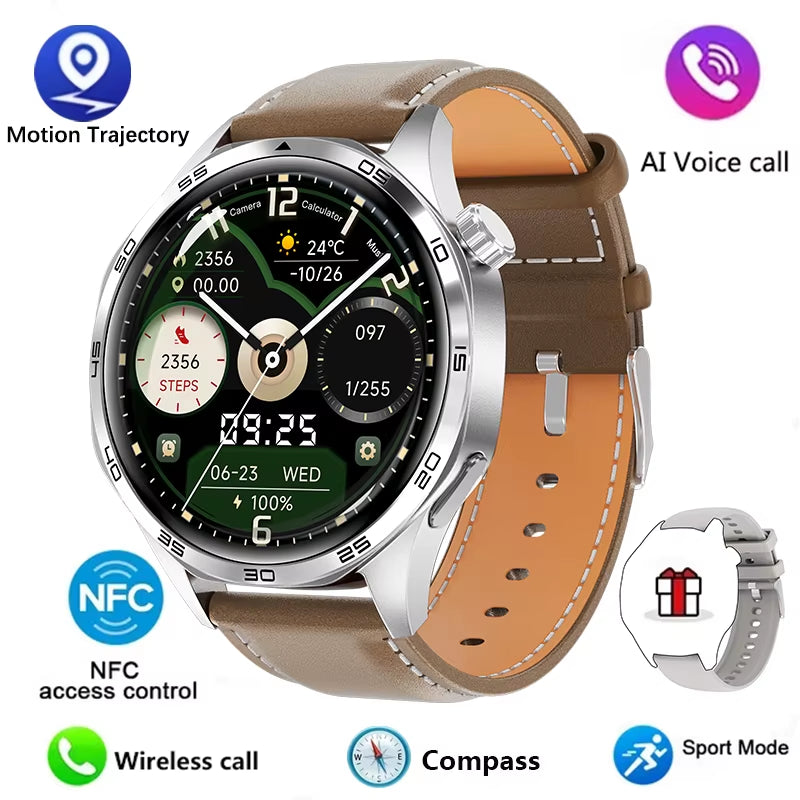 Watch 5 Pro Smartwatch (2024) – Men's smartwatch featuring an AMOLED HD screen, Bluetooth calling, GPS tracking, NFC, heart rate monitor, and compass.