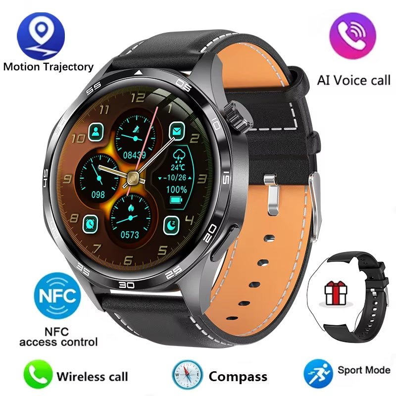 Watch 5 Pro Smartwatch (2024) – Men's smartwatch featuring an AMOLED HD screen, Bluetooth calling, GPS tracking, NFC, heart rate monitor, and compass.