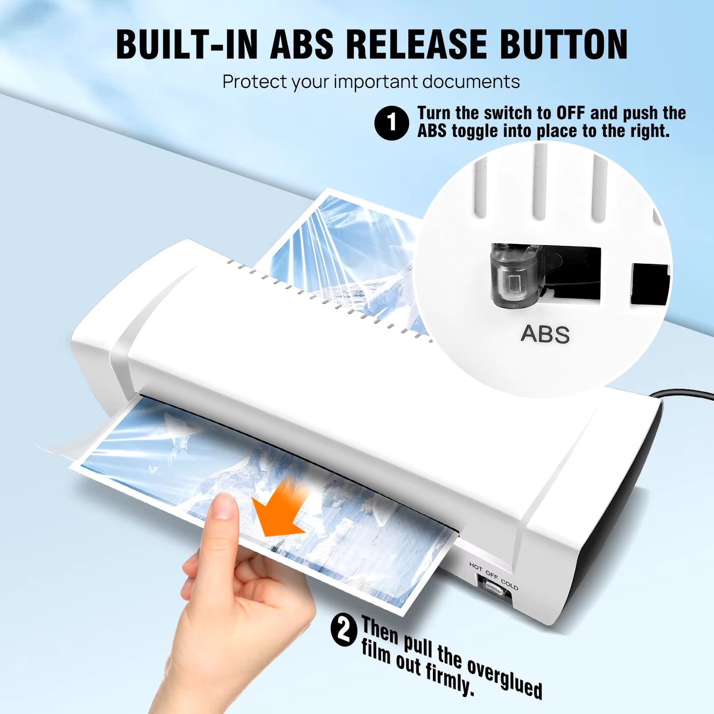 š„ Compact Thermal Laminator ā Fast Warm-Up, Hot & Cold Modes ā For A4/A5/A6 Documents ā Lightweight & Portable Design