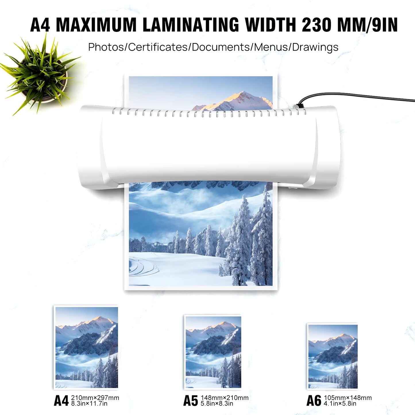 š„ Compact Thermal Laminator ā Fast Warm-Up, Hot & Cold Modes ā For A4/A5/A6 Documents ā Lightweight & Portable Design