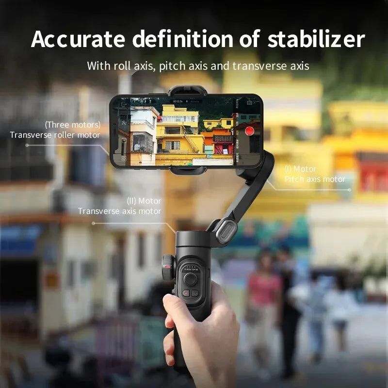 π± 3-Axis Smartphone Gimbal Stabilizer β AI Face Tracking, Auto Mode, Vlogging Tool for iPhone & Android