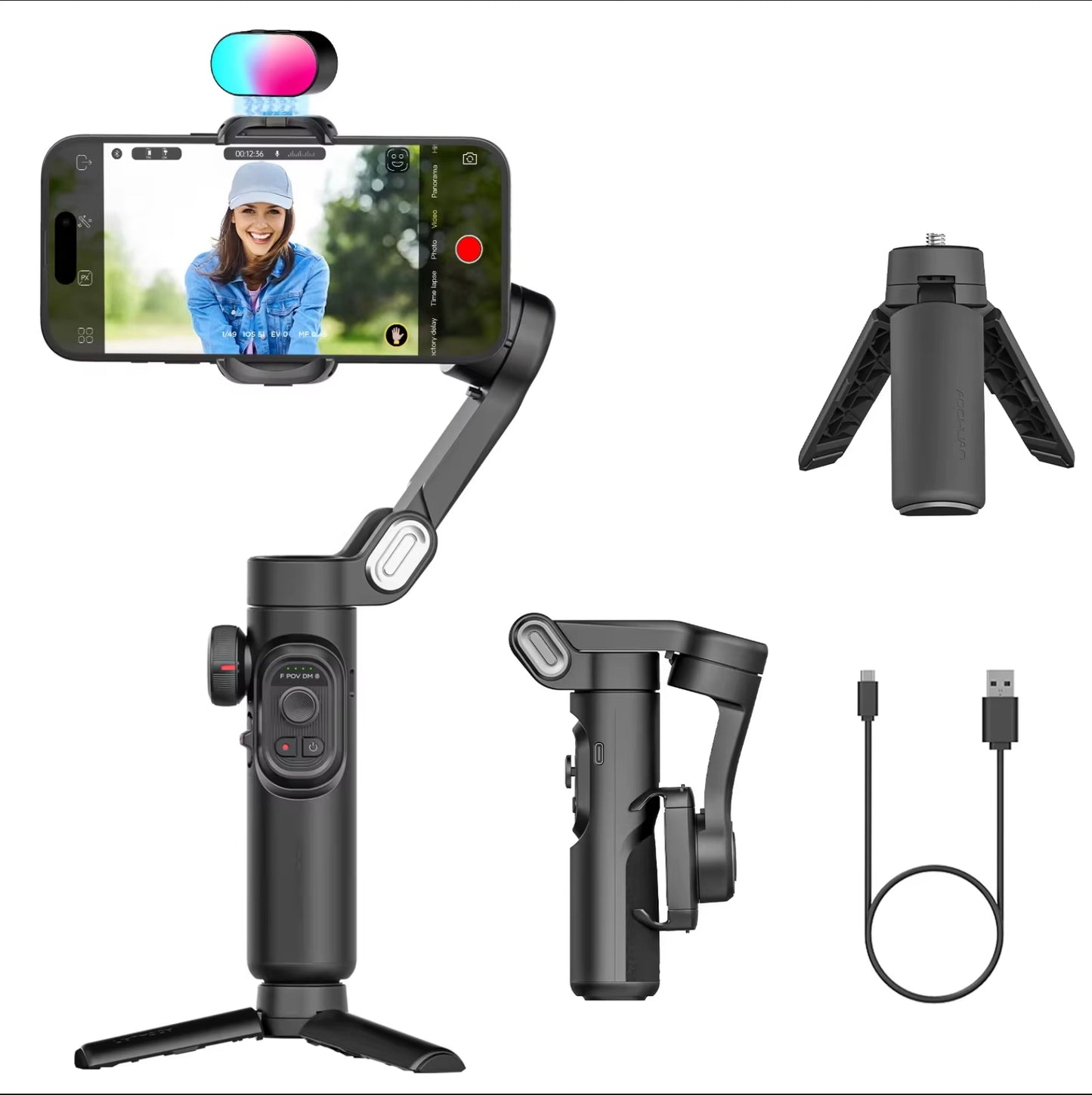 π± 3-Axis Smartphone Gimbal Stabilizer β AI Face Tracking, Auto Mode, Vlogging Tool for iPhone & Android