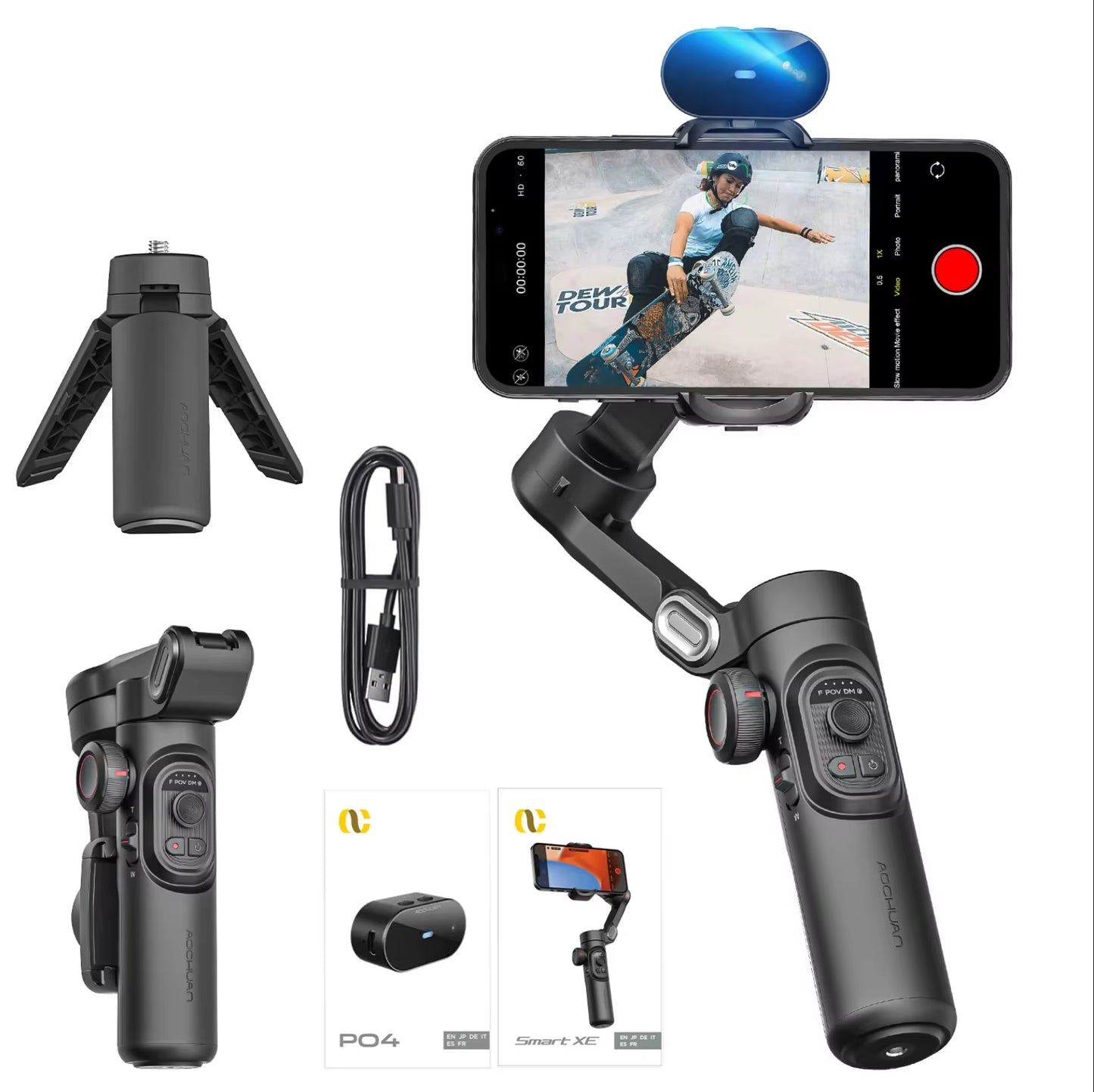 π± 3-Axis Smartphone Gimbal Stabilizer β AI Face Tracking, Auto Mode, Vlogging Tool for iPhone & Android
