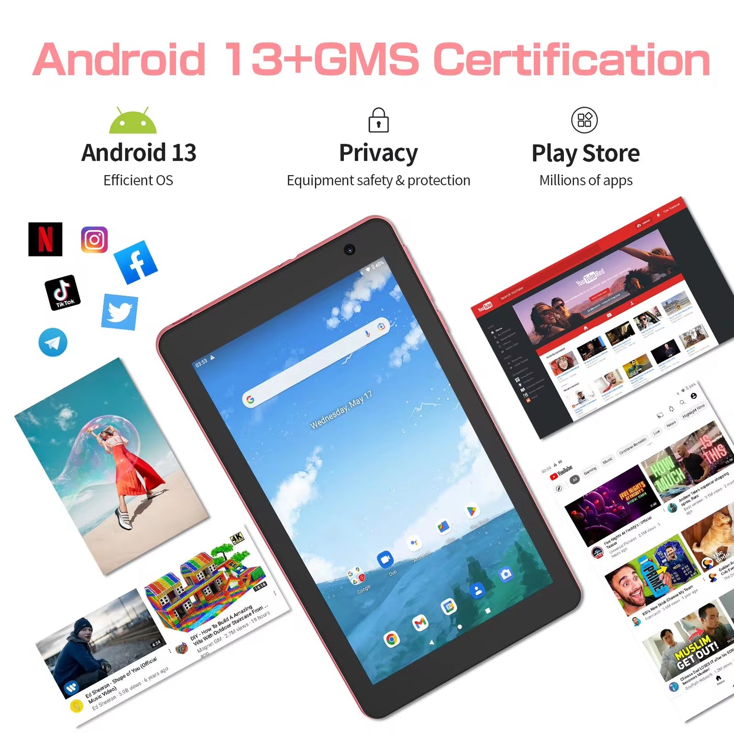 8" Android 13 Tablet – 8GB RAM, 64GB Storage, 1TB Expandable, HD Display, 5000mAh Battery