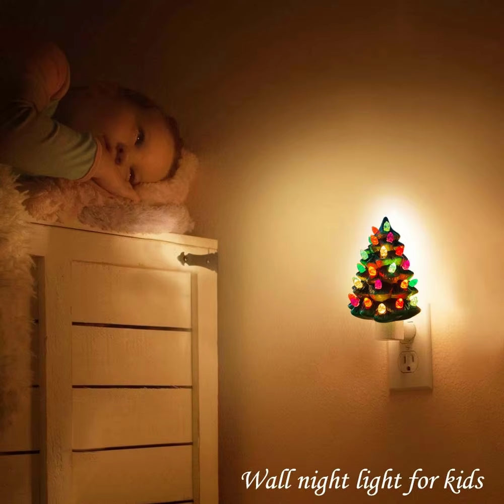 Vintage Ceramic Christmas Tree Night Light