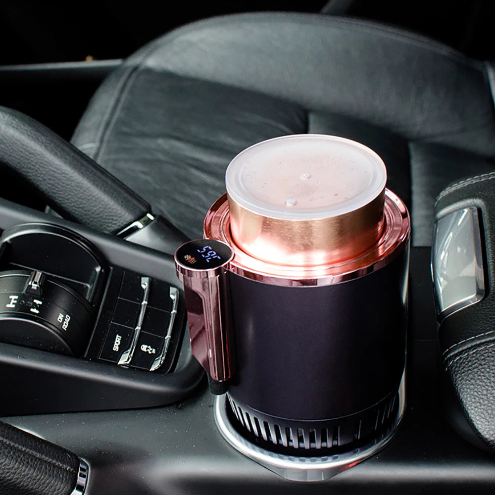 Smart 2-in-1 Car Cup Holder β Instant Hot & Cold Drink Chiller/Warmer with Touchscreen Control