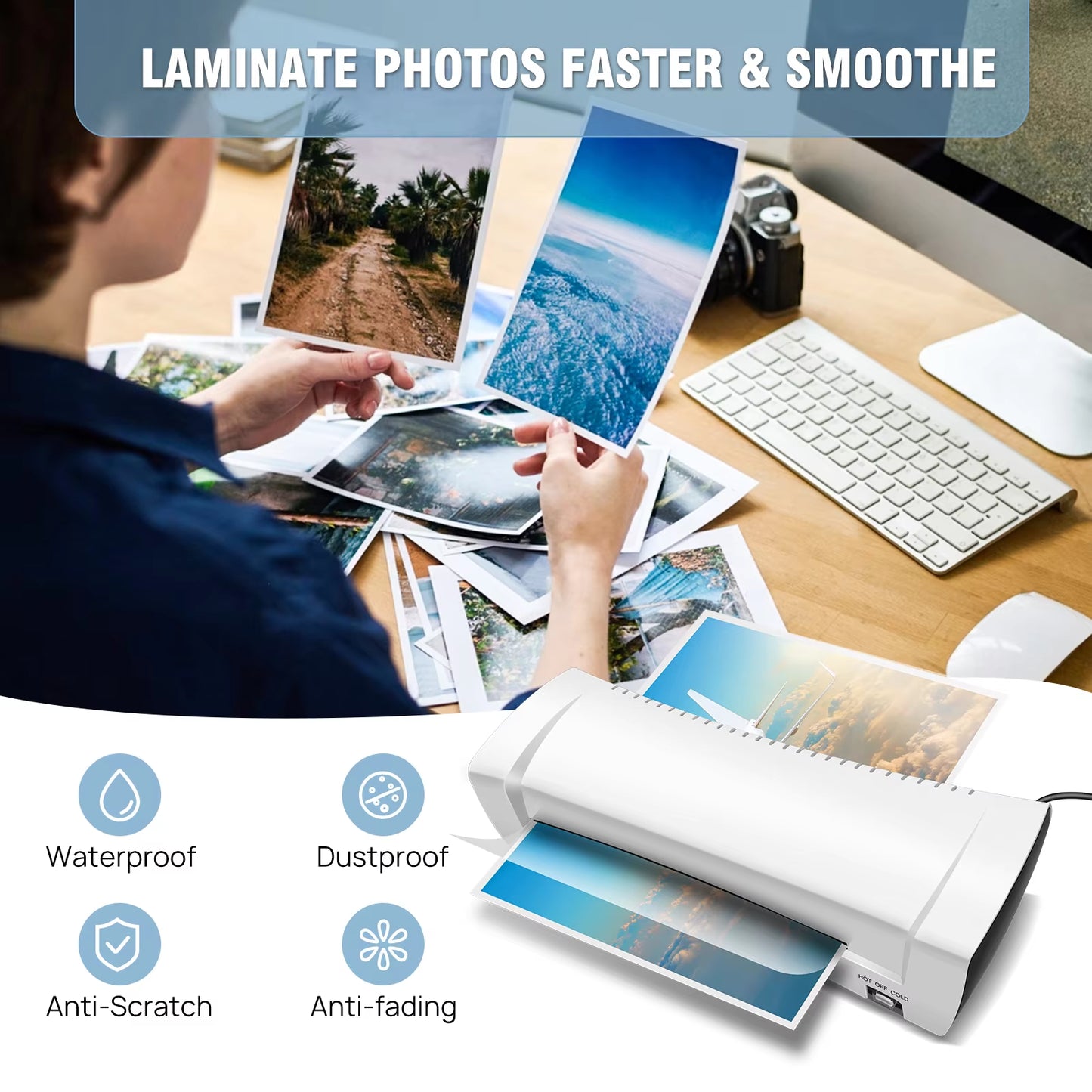š„ Compact Thermal Laminator ā Fast Warm-Up, Hot & Cold Modes ā For A4/A5/A6 Documents ā Lightweight & Portable Design