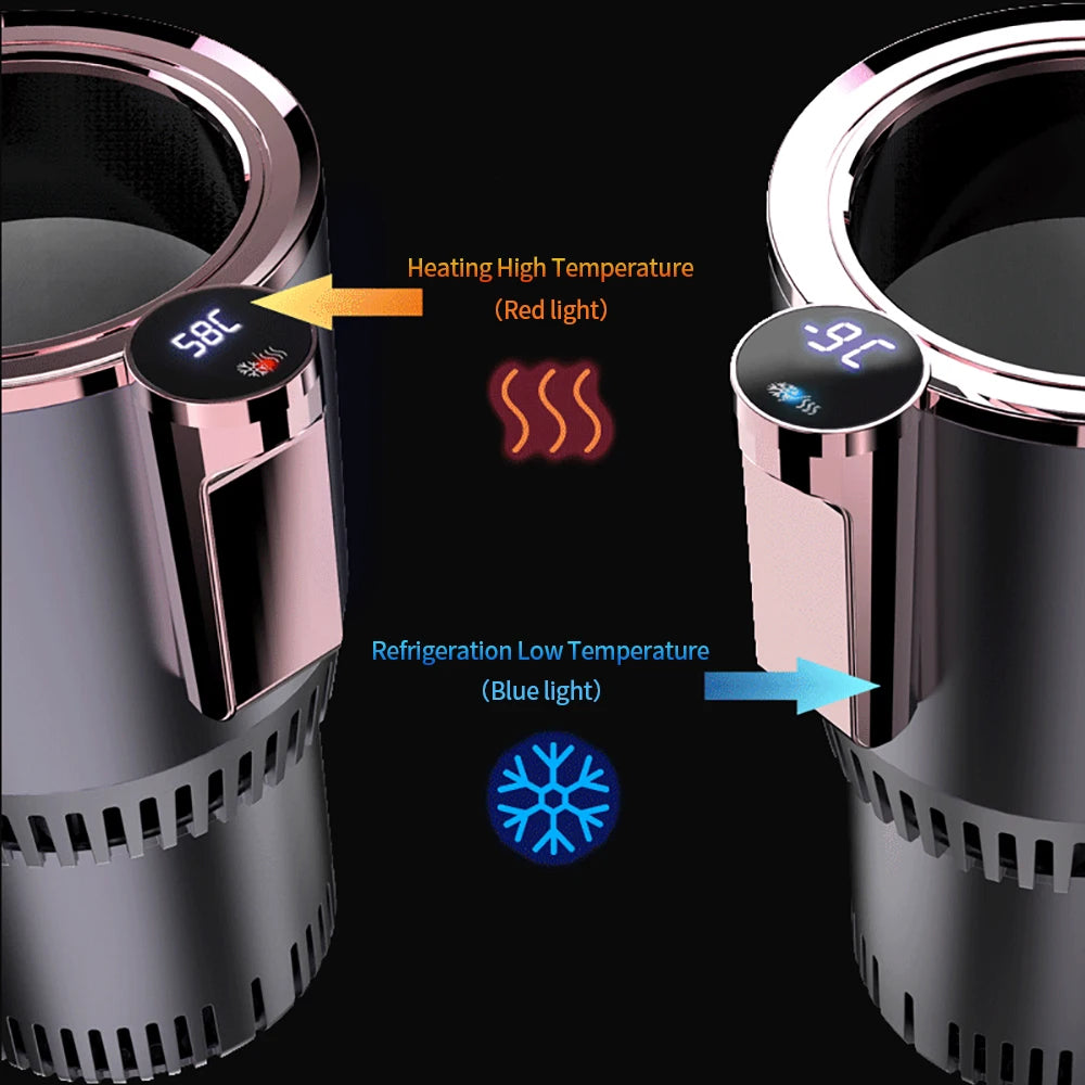 Smart 2-in-1 Car Cup Holder β Instant Hot & Cold Drink Chiller/Warmer with Touchscreen Control