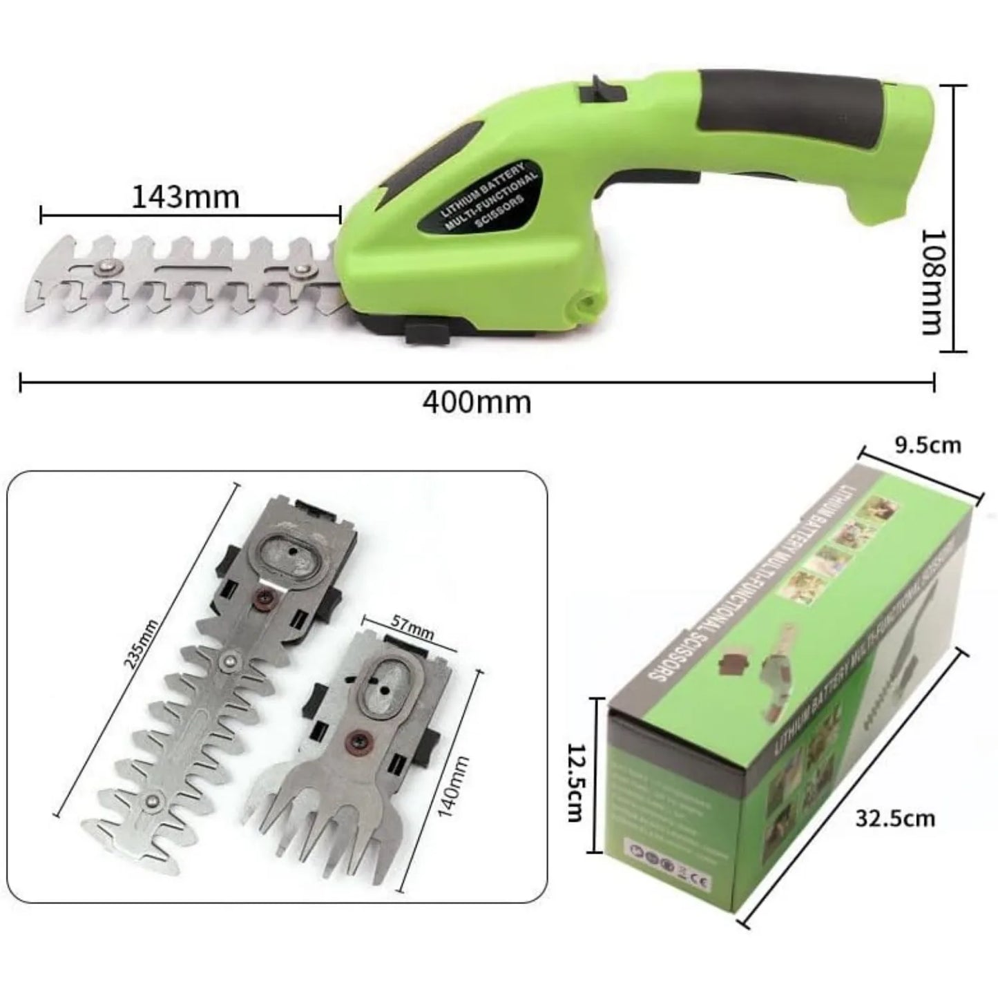 2-in-1 Cordless Grass Shear & Hedge Trimmer – Rechargeable Handheld 3.6V Electric Cutter for Lawn, Shrubs & Edging