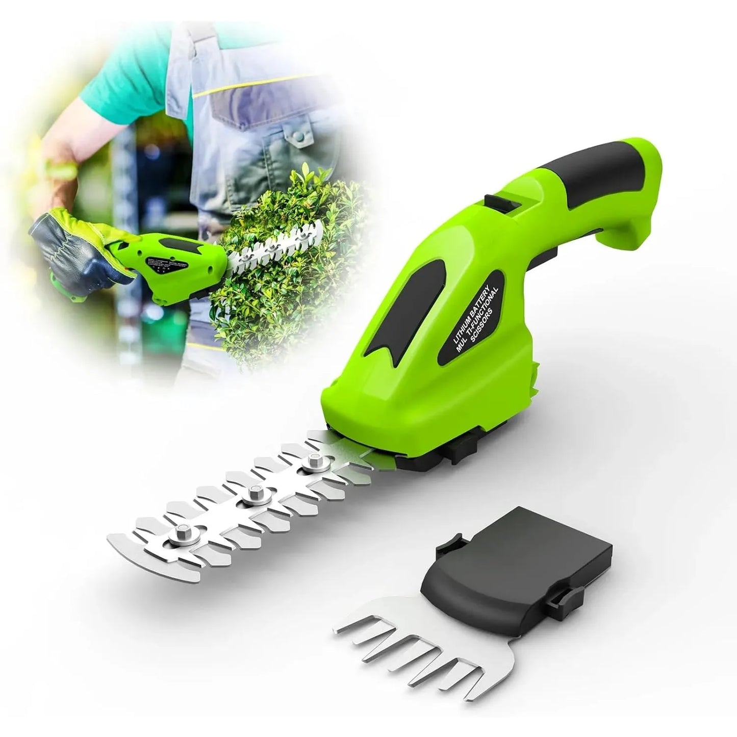 2-in-1 Cordless Grass Shear & Hedge Trimmer – Rechargeable Handheld 3.6V Electric Cutter for Lawn, Shrubs & Edging