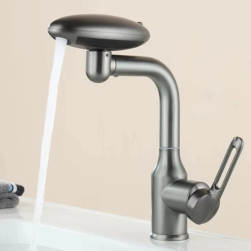 Elegant 4-Mode Waterfall Bathroom Faucet – 360° Rotating Spray Tap with Hot & Cold Mixer