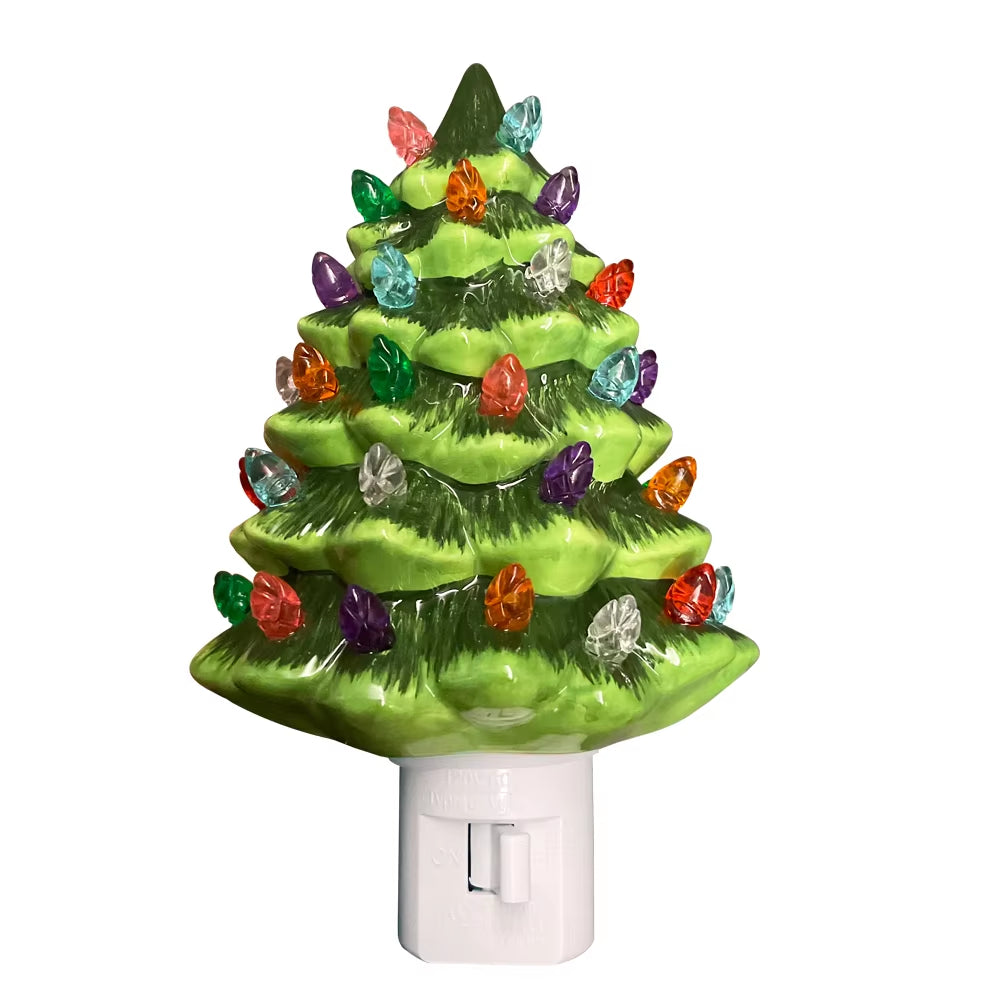Vintage Ceramic Christmas Tree Night Light