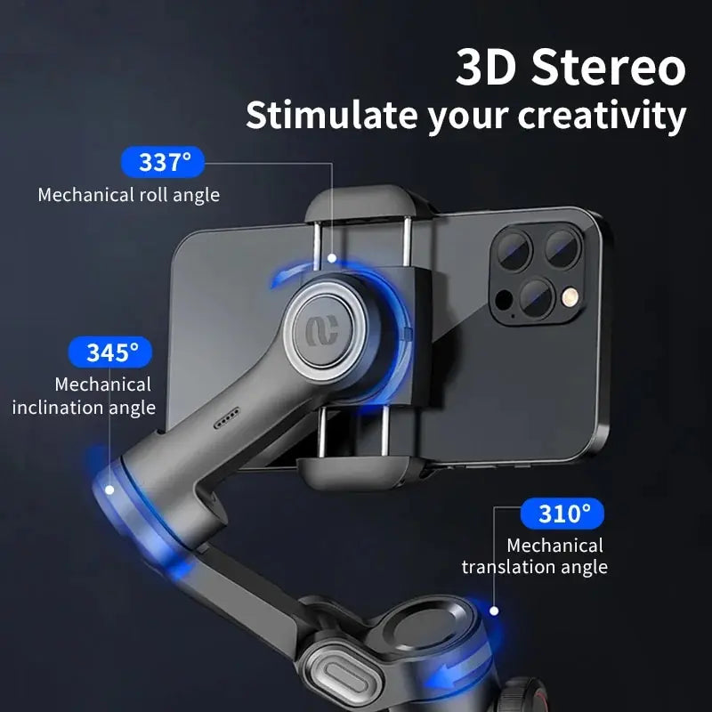 π± 3-Axis Smartphone Gimbal Stabilizer β AI Face Tracking, Auto Mode, Vlogging Tool for iPhone & Android
