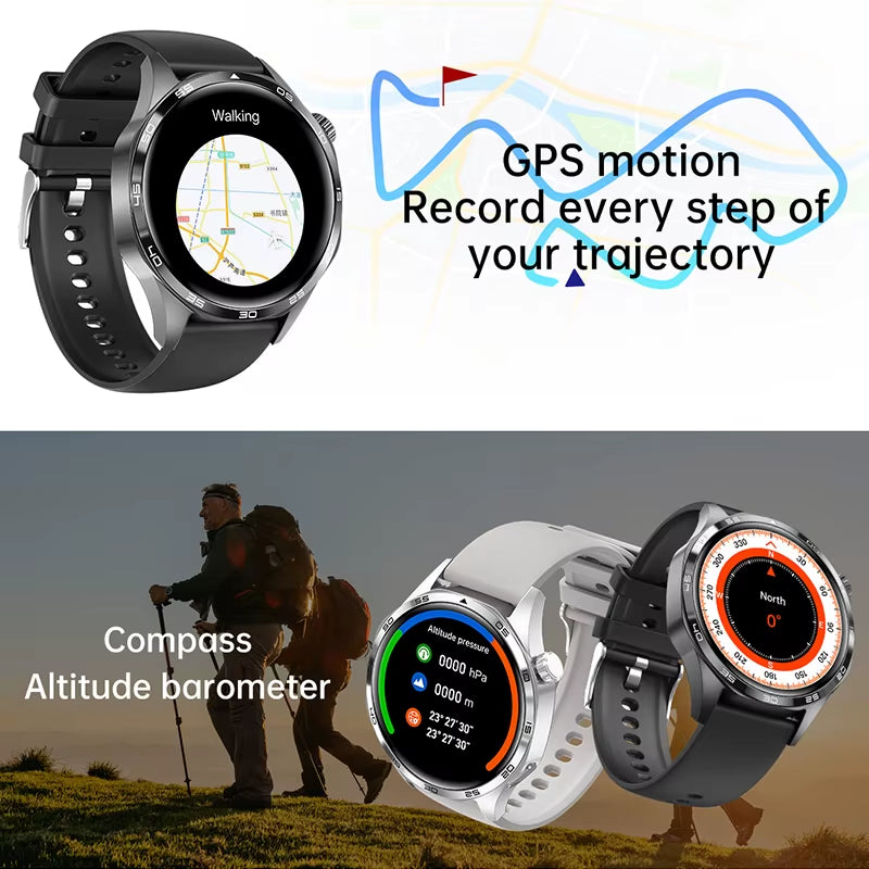Watch 5 Pro Smartwatch (2024) – Men's smartwatch featuring an AMOLED HD screen, Bluetooth calling, GPS tracking, NFC, heart rate monitor, and compass.