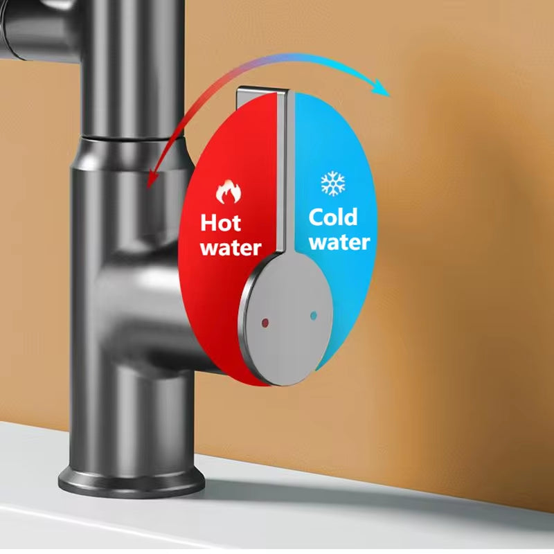 LED Digital Display Bathroom Faucet – 360° Rotating Mixer Tap with Hot & Cold Water and Multi-Function Sprayer