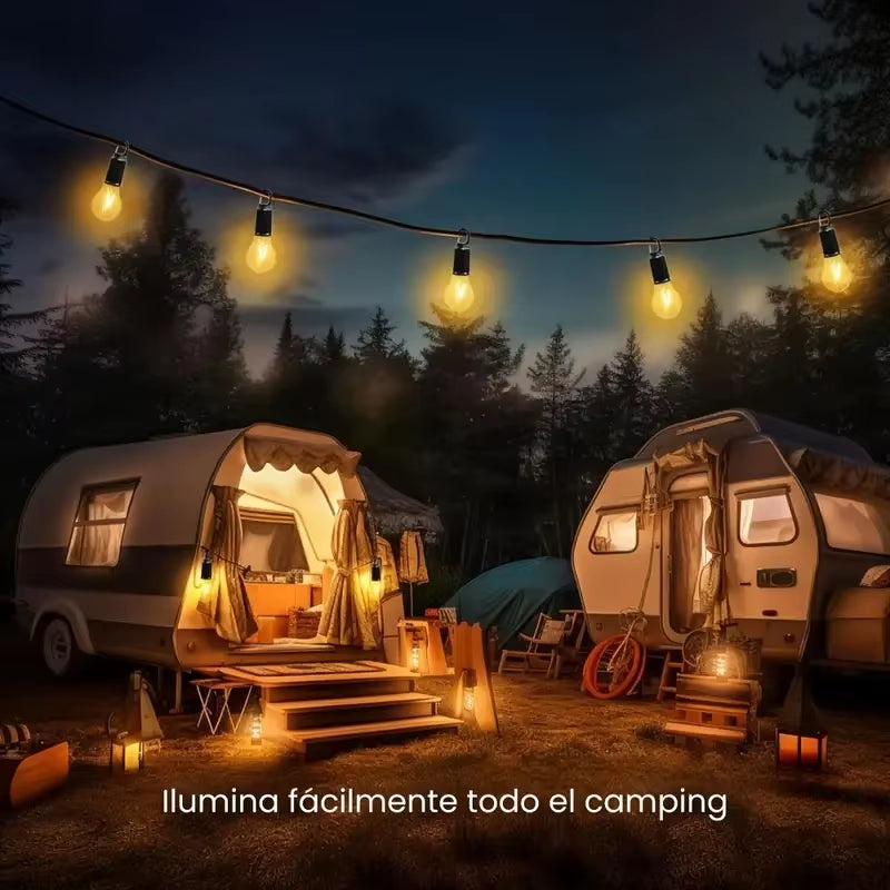 1/2Pcs Solar Camping Tent Light – Outdoor LED Tungsten Filament Bulb with Light Strip & 3 Lighting Modes