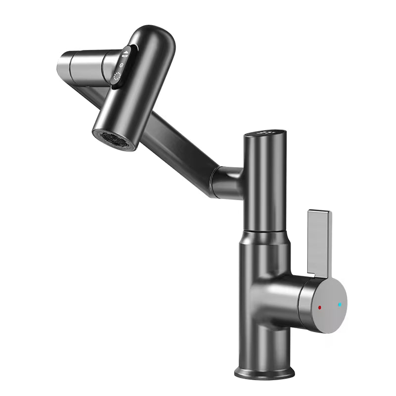 LED Digital Display Bathroom Faucet – 360° Rotating Mixer Tap with Hot & Cold Water and Multi-Function Sprayer