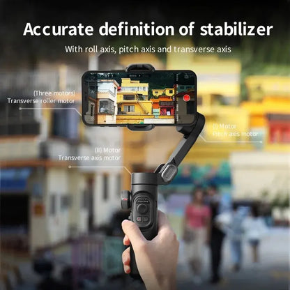 📱 3-Axis Smartphone Gimbal Stabilizer – AI Face Tracking, Auto Mode, Vlogging Tool for iPhone & Android