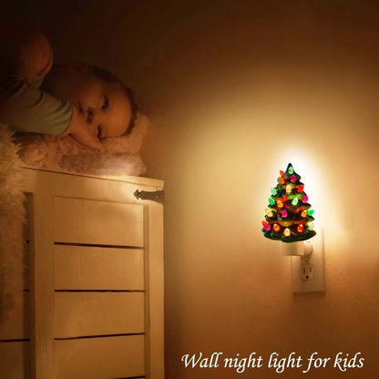 Vintage Ceramic Christmas Tree Night Light