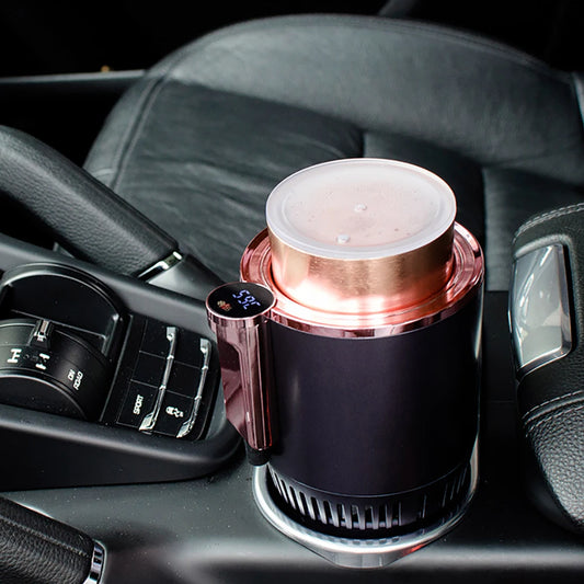 Smart 2-in-1 Car Cup Holder – Instant Hot & Cold Drink Chiller/Warmer with Touchscreen Control