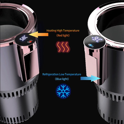 Smart 2-in-1 Car Cup Holder – Instant Hot & Cold Drink Chiller/Warmer with Touchscreen Control