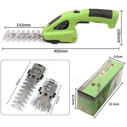 2-in-1 Cordless Grass Shear & Hedge Trimmer – Rechargeable Handheld 3.6V Electric Cutter for Lawn, Shrubs & Edging