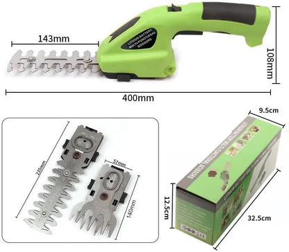 2-in-1 Cordless Grass Shear & Hedge Trimmer – Rechargeable Handheld 3.6V Electric Cutter for Lawn, Shrubs & Edging