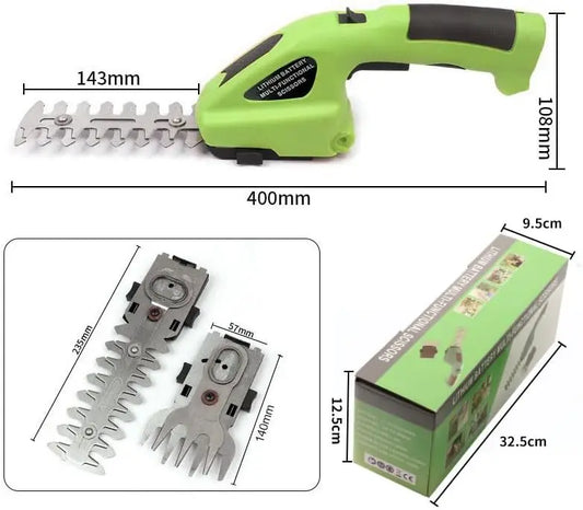 2-in-1 Cordless Grass Shear & Hedge Trimmer – Rechargeable Handheld 3.6V Electric Cutter for Lawn, Shrubs & Edging