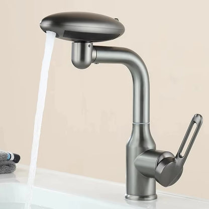 Elegant 4-Mode Waterfall Bathroom Faucet – 360° Rotating Spray Tap with Hot & Cold Mixer