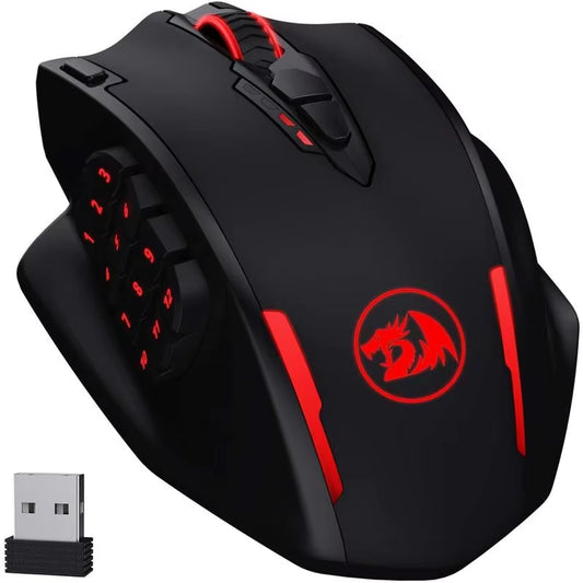 ⚡ M913 High-Performance Gaming Mouse – 16 Programmable Buttons, 16000 DPI, Wired + 2.4GHz Wireless, RGB