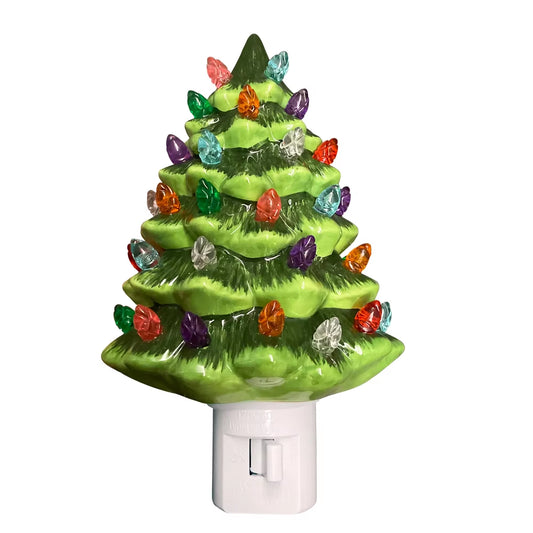 Vintage Ceramic Christmas Tree Night Light
