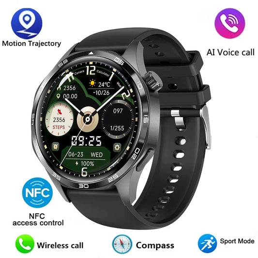 Watch 5 Pro Smartwatch (2024) – Men's smartwatch featuring an AMOLED HD screen, Bluetooth calling, GPS tracking, NFC, heart rate monitor, and compass.