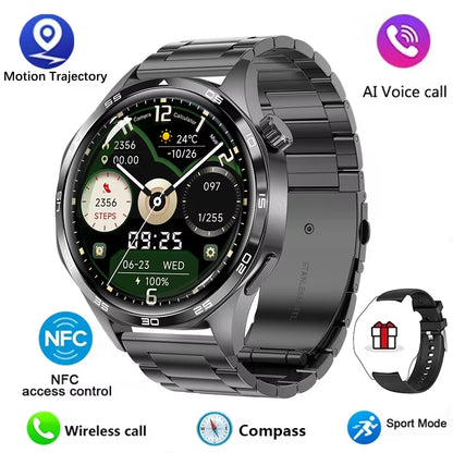 Watch 5 Pro Smartwatch (2024) – Men's smartwatch featuring an AMOLED HD screen, Bluetooth calling, GPS tracking, NFC, heart rate monitor, and compass.
