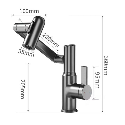 LED Digital Display Bathroom Faucet – 360° Rotating Mixer Tap with Hot & Cold Water and Multi-Function Sprayer